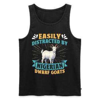 Goat lovers, Nigerian pygmy goats - Men's Premium Organic Tank Top - black - Front - Michal (187cm)