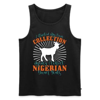 Goat lovers, Nigerian pygmy goats - Men's Premium Organic Tank Top - black - Front - AI Model Male 178 light (178cm)