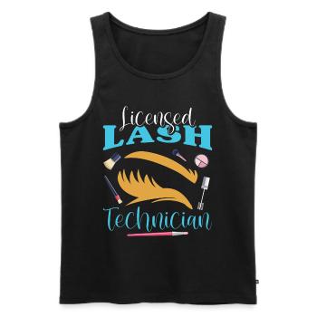 Lash Tech - Männer Premium Bio Tank Top - Schwarz - Vorne - AI Model Male 178 light (178cm)
