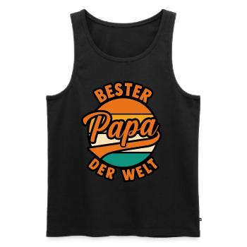 Beste Papa Der Welt - Männer Premium Bio Tank Top - Schwarz - Vorne - AI Model Male 178 light (178cm)