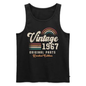 Vintage 1967 Birthday Retro - Men's Premium Organic Tank Top - black - Front - Michal (187cm)