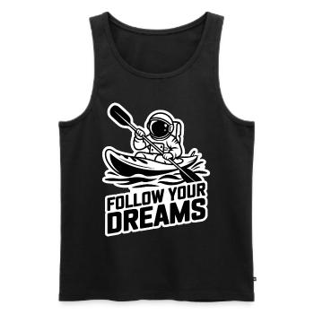 Kayak Astronaute Suivez vos rêves - Débardeur bio Premium Homme - noir - Devant - Michal (187cm)