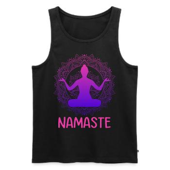 Namaste Yoga Meditation Combinaison de méditation - Débardeur bio Premium Homme - noir - Devant - Michal (187cm)