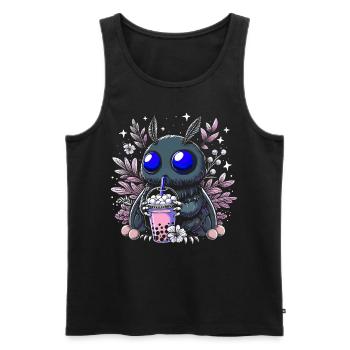 Mothman Bubble Tea - Männer Premium Bio Tank Top - Schwarz - Vorne - Michal (187cm)