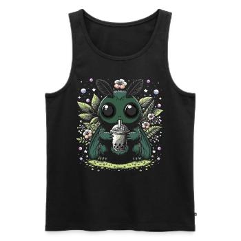 Mothman Bubble Tea - Men's Premium Organic Tank Top - black - Front - AI Model Male 178 light (178cm)