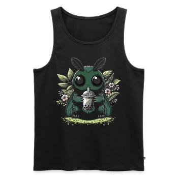 Mothman Bubble Tea - Männer Premium Bio Tank Top - Schwarz - Vorne - AI Model Male 178 light (178cm)