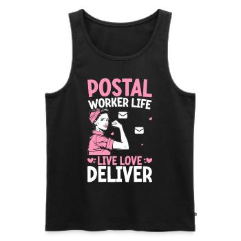 Postangestellte liefern Postbeamte Zusteller - Männer Premium Bio Tank Top - Schwarz - Vorne - AI Model Male 178 light (178cm)
