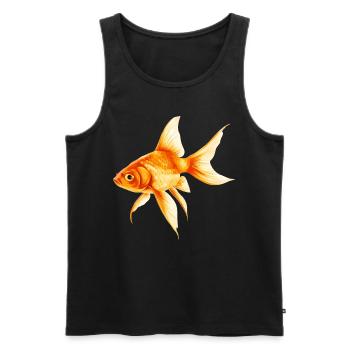 poisson rouge - Débardeur bio Premium Homme - noir - Devant - AI Model Male 178 light (178cm)