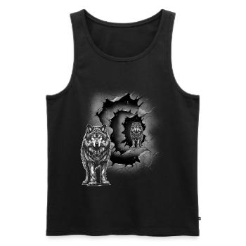 Wolf - Men's Premium Organic Tank Top - black - Front - Michal (187cm)