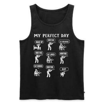 Meine perfekte Tag Jäger Jagd - Männer Premium Bio Tank Top - Schwarz - Vorne - AI Model Male 178 light (178cm)