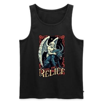 Chiropraktiker Physiotherapeut Feel The Relief - Männer Premium Bio Tank Top - Schwarz - Vorne - AI Model Male 178 light (178cm)