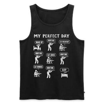 Meine perfekte Tag Jäger Jagd - Männer Premium Bio Tank Top - Schwarz - Vorne - AI Model Male 178 light (178cm)