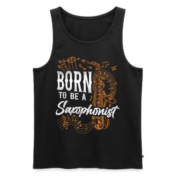 Saxophone Taco Born To Be A - Men's Premium Organic Tank Top - black - Front - AI Model Male 178 light (178cm)
