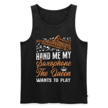 Saxophone Hand Me My Saxophone The - Männer Premium Bio Tank Top - Schwarz - Vorne - Michal (187cm)