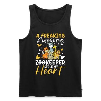 Awesome Zookeeper für Zoowärter Zoologe - Männer Premium Bio Tank Top - Schwarz - Vorne - Michal (187cm)