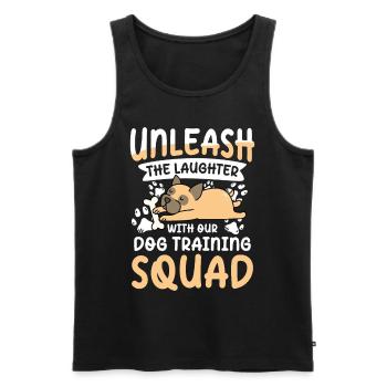 Unleash The Laughter With Our Dog Training Squad - Männer Premium Bio Tank Top - Schwarz - Vorne - AI Model Male 178 light (178cm)