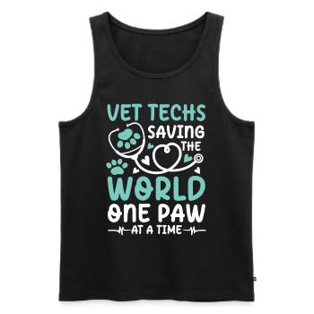 Vet Techs Saving The World One Paw At A Time - Männer Premium Bio Tank Top - Schwarz - Vorne - AI Model Male 178 light (178cm)