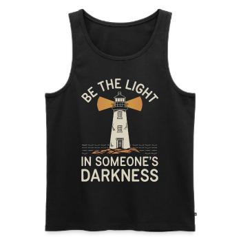 Lighthouse Motivational Saying - Positive Thinking - Men's Premium Organic Tank Top - black - Front - AI Model Male 178 light (178cm)