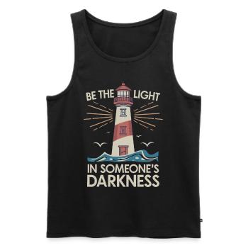 Lighthouse Motivational Saying - Positive Thinking - Men's Premium Organic Tank Top - black - Front - AI Model Male 178 light (178cm)