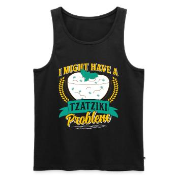 Greek Bread Onions Pita Tomatoes Tzatziki - Men's Premium Organic Tank Top - black - Front - AI Model Male 178 light (178cm)