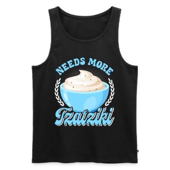 Greek Bread Onions Pita Tomatoes Tzatziki - Men's Premium Organic Tank Top - black - Front - AI Model Male 178 light (178cm)