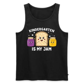 Funny Kindergarten Design – Breakfast Outfit - Men's Premium Organic Tank Top - black - Front - AI Model Male 178 light (178cm)