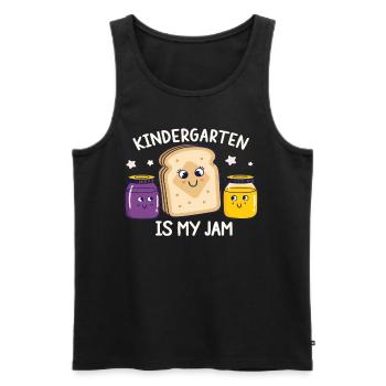 Funny Kindergarten Design – Breakfast Outfit - Men's Premium Organic Tank Top - black - Front - AI Model Male 178 light (178cm)
