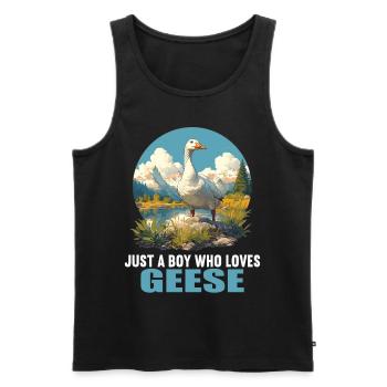 geese goose - Men's Premium Organic Tank Top - black - Front - Michal (187cm)
