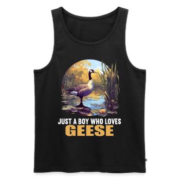 geese goose - Men's Premium Organic Tank Top - black - Front - Michal (187cm)