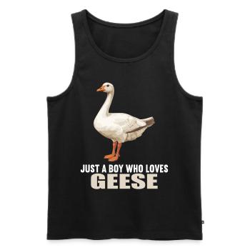 geese goose - Men's Premium Organic Tank Top - black - Front - Michal (187cm)