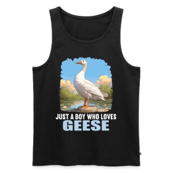 geese goose - Men's Premium Organic Tank Top - black - Front - Michal (187cm)
