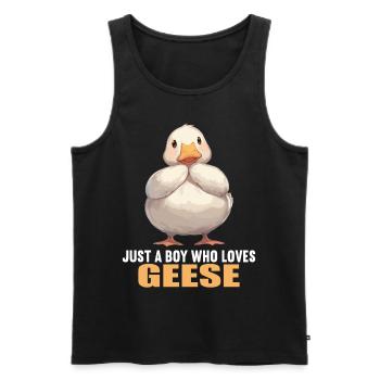geese goose - Men's Premium Organic Tank Top - black - Front - Michal (187cm)