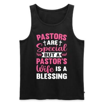 Pfarrersfrau Segen Christliche Kirche Leiterin - Männer Premium Bio Tank Top - Schwarz - Vorne - AI Model Male 178 light (178cm)