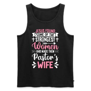 Jesus Women Pastor's Wife Christian - Men's Premium Organic Tank Top - black - Front - AI Model Male 178 light (178cm)