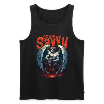 Chiropractor Physiotherapist Spine Savvy - Men's Premium Organic Tank Top - black - Front - Michal (187cm)