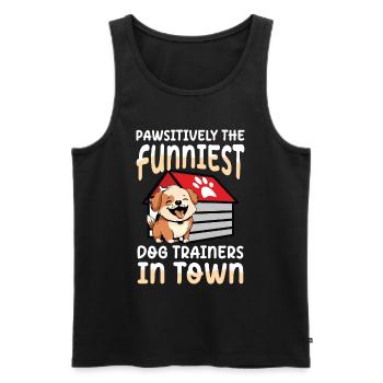 Pawsitively The Funniest Dog Trainers In Town - Männer Premium Bio Tank Top - Schwarz - Vorne - AI Model Male 178 light (178cm)
