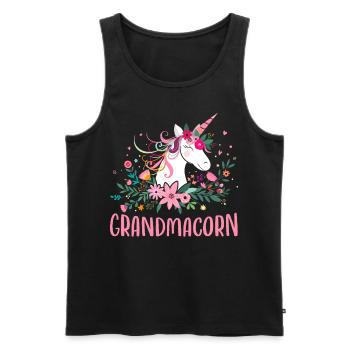 Grandmacorn Einhorn Oma - Männer Premium Bio Tank Top - Schwarz - Vorne - Michal (187cm)