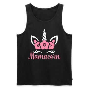 Maman macorne licorne - Débardeur bio Premium Homme - noir - Devant - Michal (187cm)