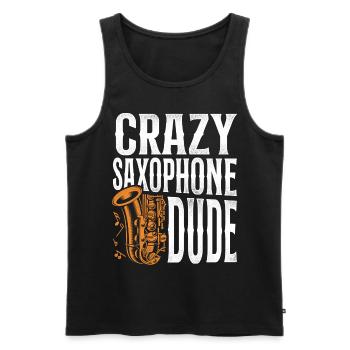 Saxophone Crazy Saxophone Dude - Männer Premium Bio Tank Top - Schwarz - Vorne - Michal (187cm)