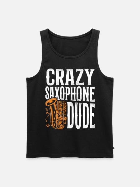 Saxophone Crazy Saxophone Dude - Men's Premium Organic Tank Top - black