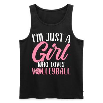 Nur ein Mädchen, das Volleyballspieler liebt - Männer Premium Bio Tank Top - Schwarz - Vorne - Michal (187cm)