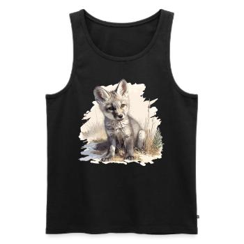 Gray Foxes Gray Fox - Men's Premium Organic Tank Top - black - Front - AI Model Male 178 light (178cm)