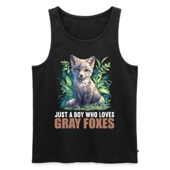 Gray Foxes Gray Fox - Men's Premium Organic Tank Top - black - Front - AI Model Male 178 light (178cm)