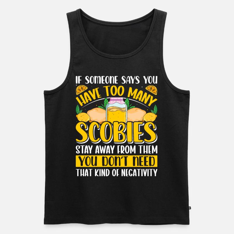 Kombucha Scoby fermented drinks - Männer Premium Bio Tank Top - Schwarz