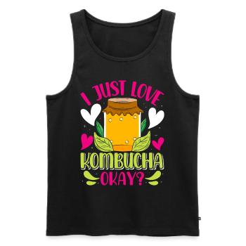 Boissons fermentées Kombucha Scoby - Débardeur bio Premium Homme - noir - Devant - AI Model Male 178 light (178cm)