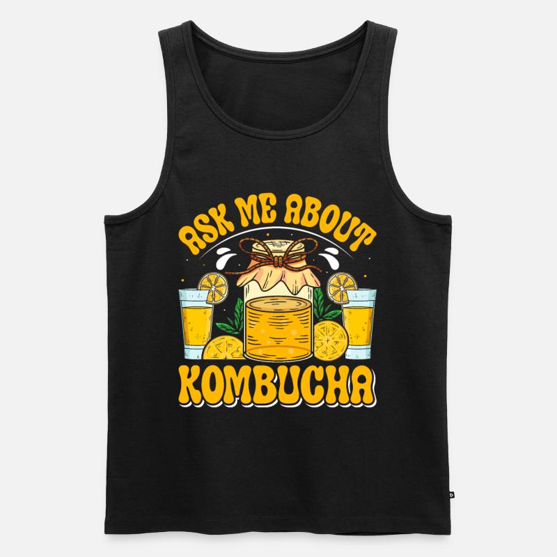 Kombucha Scoby fermented drinks - Männer Premium Bio Tank Top - Schwarz