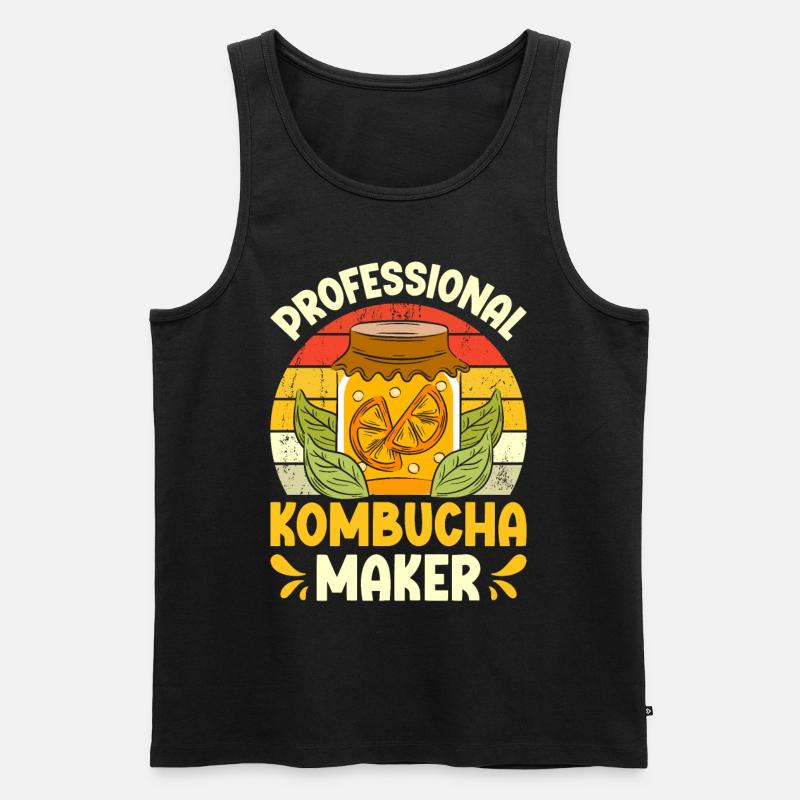 Kombucha Scoby fermented drinks - Männer Premium Bio Tank Top - Schwarz