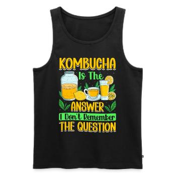 Boissons fermentées Kombucha Scoby - Débardeur bio Premium Homme - noir - Devant - AI Model Male 178 light (178cm)