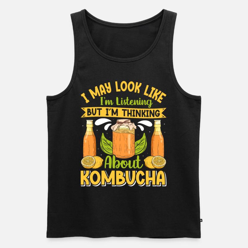 Kombucha Scoby fermented drinks - Männer Premium Bio Tank Top - Schwarz