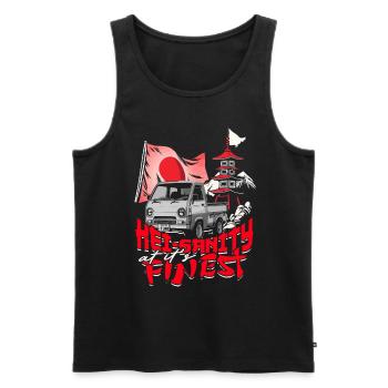 Kei Truck Kei-sanity At Its Finest - Men's Premium Organic Tank Top - black - Front - AI Model Male 178 light (178cm)